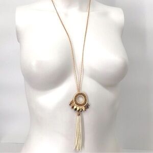 Unique Boho Long Pendant Seed Bead Necklace